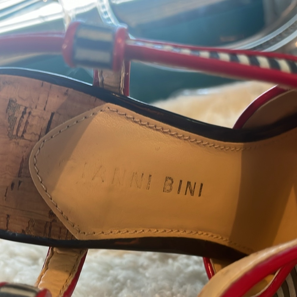 Gianni Bini super sexy red white and blue platform stiletto heel SZ 7.5 - Picture 6 of 8